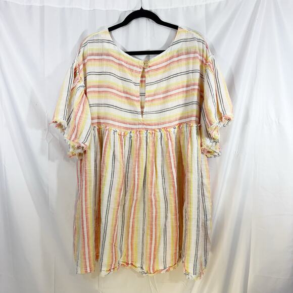 Free People Summer Nights Dress – Boho Mini Tunic in Sunray Combo, Size L - Picture 3 of 7